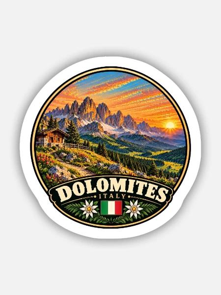 Dolomiten Italien Berge Wandern Natur - Sticker Größe S (10 x 10 cm) - Mattweiß
