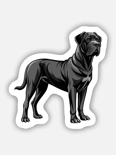 Englischer Mastiffhund stehend - Sticker Größe S (10 x 10 cm) - Mattweiß