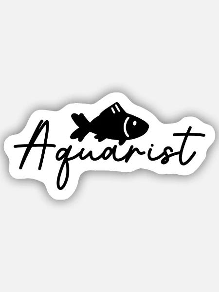Aquarist Fisch - Sticker Größe S (10 x 10 cm) - Mattweiß