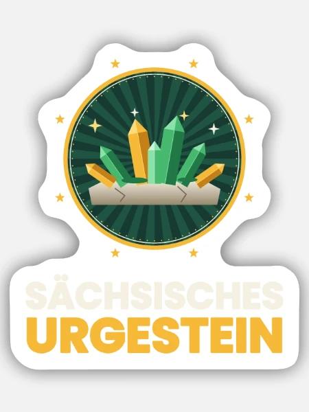SACHSEN SÄCHSISCHES URGESTEIN - Sticker Größe S (10 x 10 cm) - Mattweiß