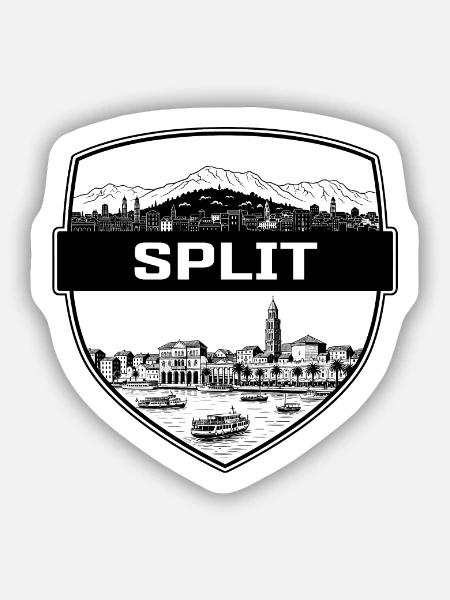 Geteilter Kroatien-Schildwappen Diokletians Palast - Sticker Größe S (10 x 10 cm) - Mattweiß
