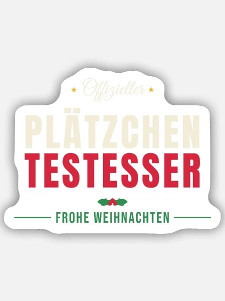 Offizieller Plätzchen Testesser - Sticker Größe S (10 x 10 cm) - Mattweiß
