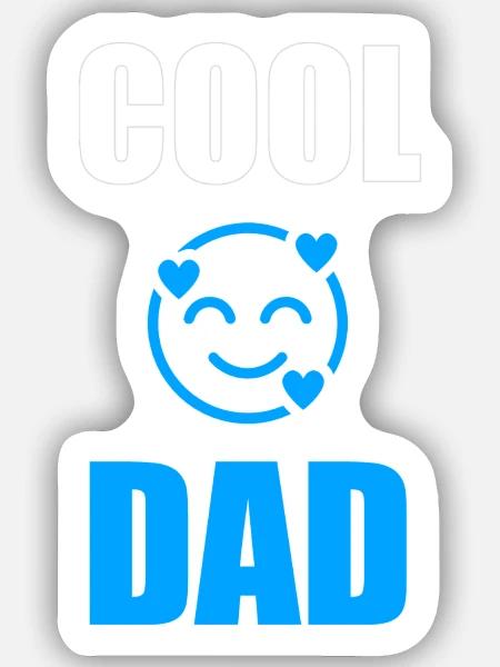 Cooles Papa-Emoji mit Herzen - Sticker Größe S (10 x 10 cm) - Mattweiß