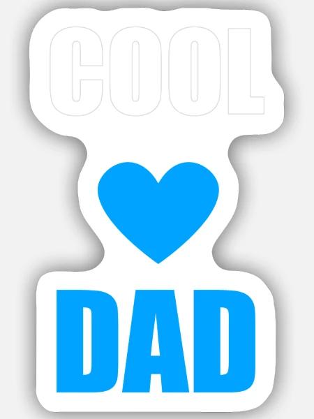 Coole Papa-Herz-Grafik - Sticker Größe S (10 x 10 cm) - Mattweiß