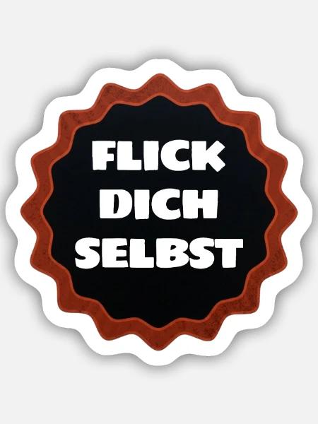 Flick dich lustiger spruch für alle Fahrradfahrer - Sticker Größe S (10 x 10 cm) - Mattweiß