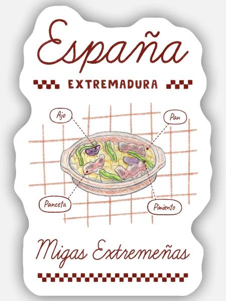 Migas Extremeñas - Sticker Größe S (10 x 10 cm) - Mattweiß
