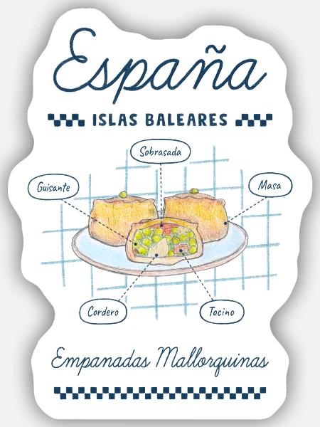 Mallorquinische Empanadas - Sticker Größe S (10 x 10 cm) - Mattweiß