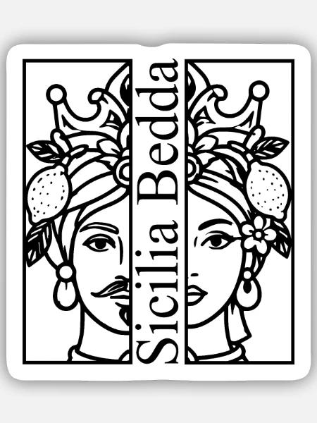 Sicilia Bedda - Sticker Größe S (10 x 10 cm) - Mattweiß