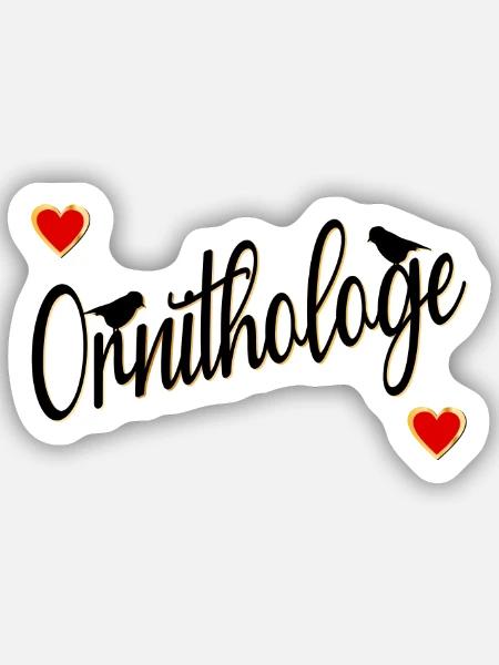 Ornithologe Vogel Herzen - Sticker Größe S (10 x 10 cm) - Mattweiß