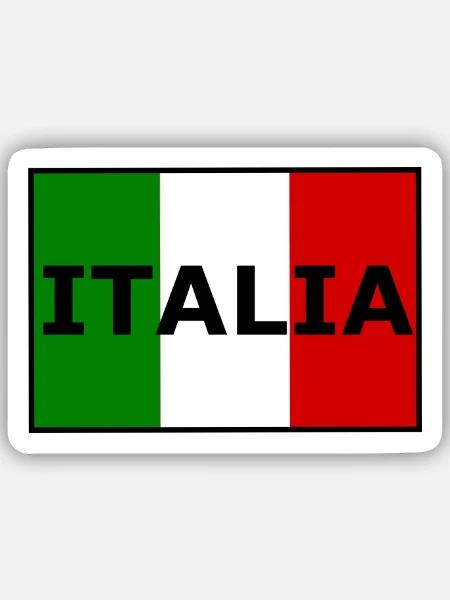 Italienische Flaggen-Typografie - Sticker Größe S (10 x 10 cm) - Mattweiß