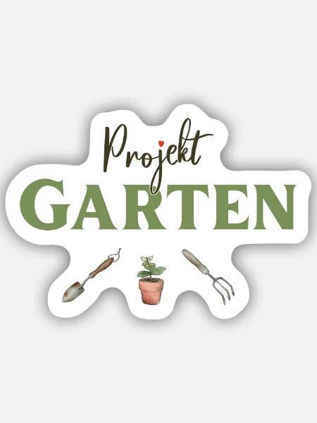 Projekt Garten Gärtnerin, Gärtner - Sticker Größe S (10 x 10 cm) - Mattweiß