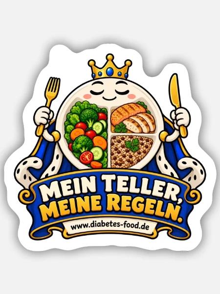 Mein Teller Meine Regeln - Sticker Größe S (10 x 10 cm) - Mattweiß