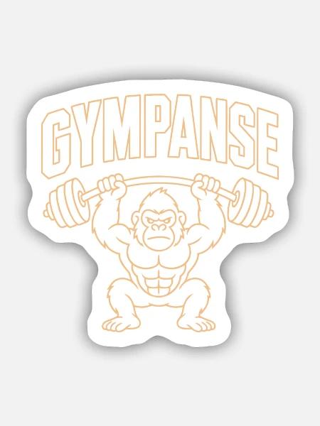 Gympanse Gewichtheber Bodybuilding - Sticker Größe S (10 x 10 cm) - Mattweiß