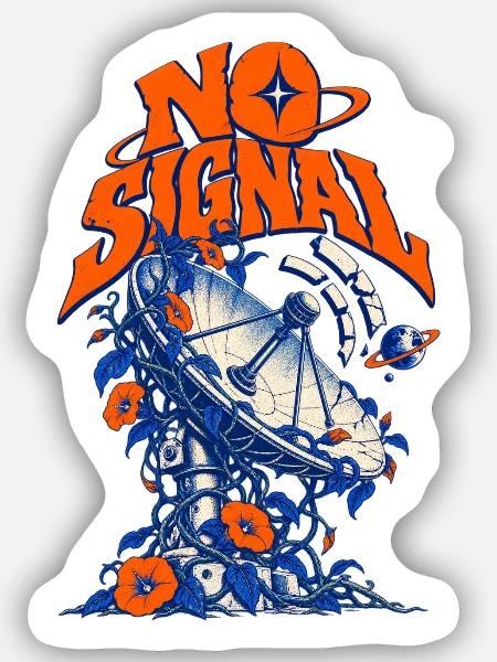 No Signal Retro Raumblumen - Sticker Größe S (10 x 10 cm) - Mattweiß