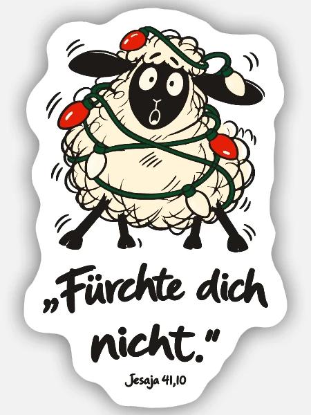Jahreslosung 2027 Fürchte dich nicht Schaf - Sticker Größe S (10 x 10 cm) - Mattweiß