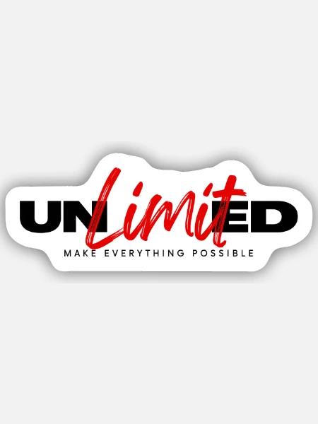 Unlimited – Motivation Erfolg Mindset Spruch - Sticker Größe S (10 x 10 cm) - Mattweiß