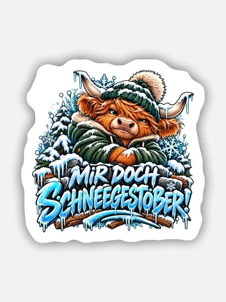 Der grummelige Highland - Sticker Größe S (10 x 10 cm) - Mattweiß