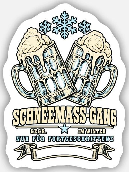 Schneemaß-Gang Fortgeschrittene - Sticker Größe S (10 x 10 cm) - Mattweiß