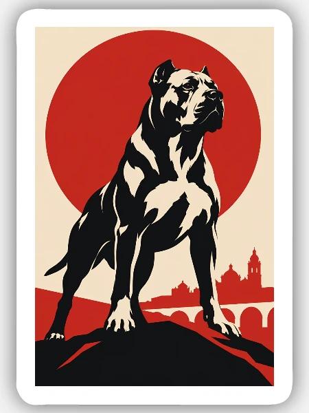 Córdoba Kampfhund - Sticker Größe S (10 x 10 cm) - Mattweiß