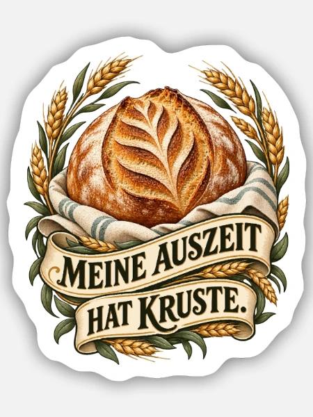 Auszeit mit Brotkruste - Sticker Größe S (10 x 10 cm) - Mattweiß