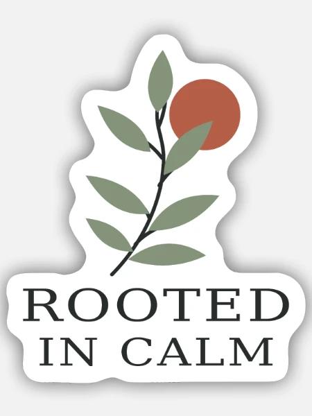 Rooted in Calm – Botanische Ruhe - Sticker Größe S (10 x 10 cm) - Mattweiß