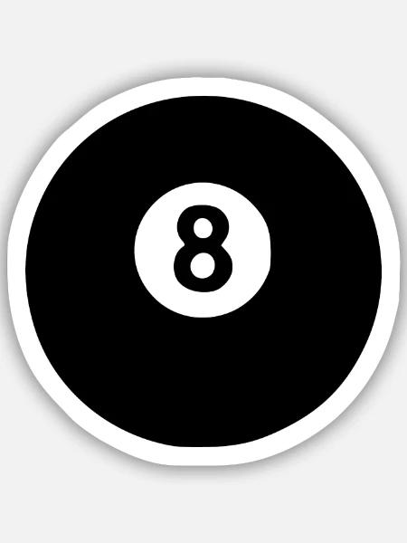 Billardkugel Billard Geschenk - Sticker Größe S (10 x 10 cm) - Mattweiß