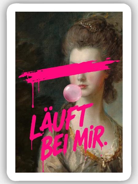 Läuft Bei Mir Neon Graffiti - Sticker Größe S (10 x 10 cm) - Mattweiß