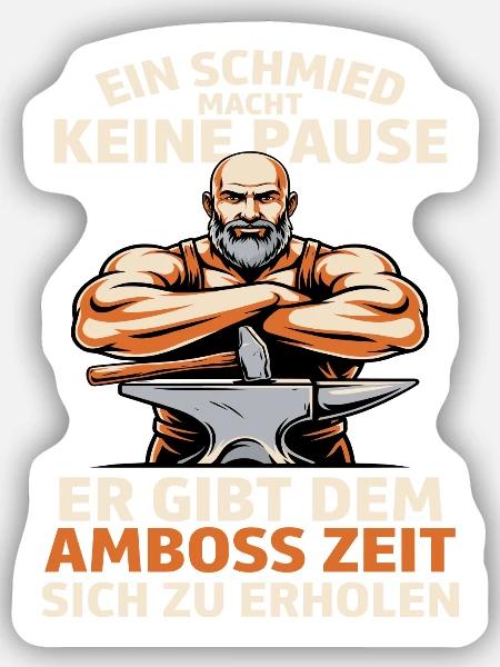 Schmiedekraft am Amboss - Sticker Größe S (10 x 10 cm) - Mattweiß