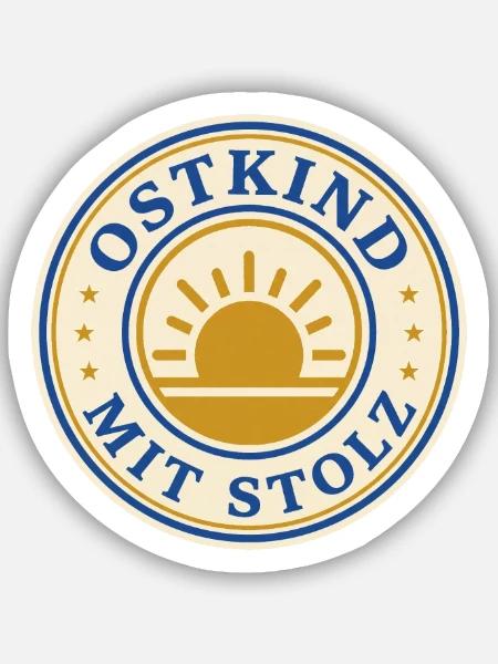 Ostkind mit Stolz Ostdeutschland - Sticker Größe S (10 x 10 cm) - Mattweiß