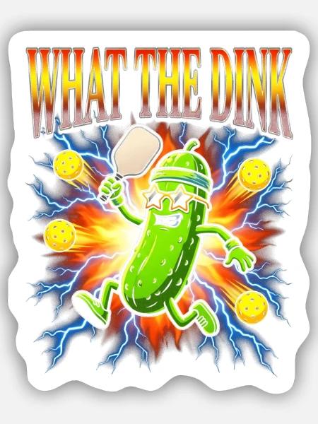 Was zum Teufel Funny Pickle - Sticker Größe S (10 x 10 cm) - Mattweiß