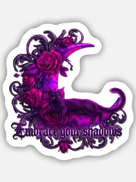 Embrace Your Shadows Gothic Shirt - Sticker Größe S (10 x 10 cm) - Mattweiß