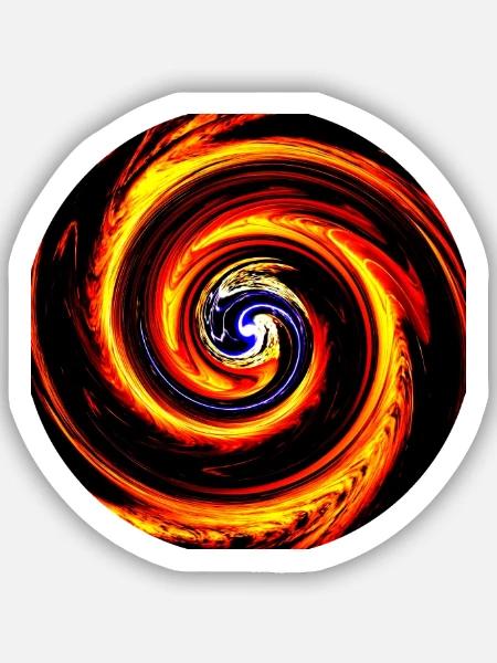 Feuerwirbel Spirale Hitzekunst - Sticker Größe S (10 x 10 cm) - Mattweiß