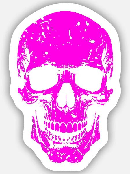 Neon Totenkopf Silhouette - Sticker Größe S (10 x 10 cm) - Mattweiß