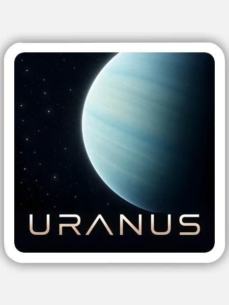 Uranus-30cm - Sticker Größe S (10 x 10 cm) - Mattweiß