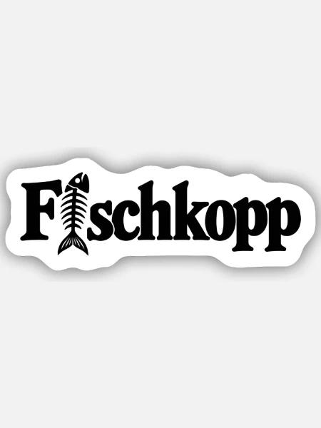 Fischkopp - Ostsee - Nordsee - Norddeutsch maritim - Sticker Größe S (10 x 10 cm) - Mattweiß