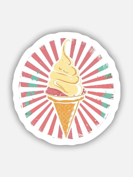 Eis Grafik - Sticker Größe S (10 x 10 cm) - Mattweiß