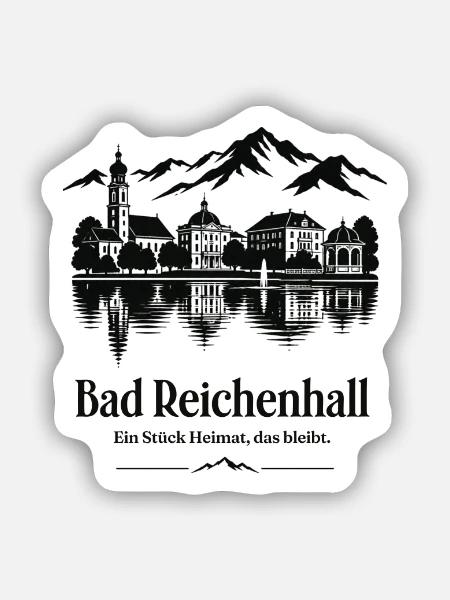 Bad Reichenhall Alpensee Skyline - Sticker Größe S (10 x 10 cm) - Mattweiß