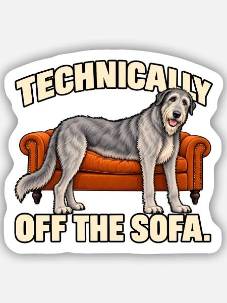 Wolfhound Sofa Regeln - Sticker Größe S (10 x 10 cm) - Mattweiß