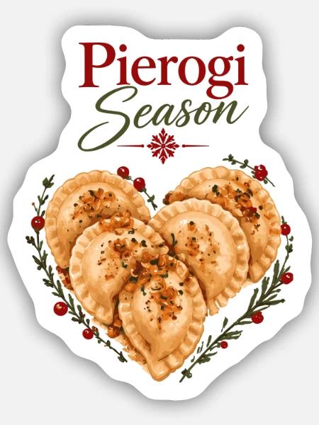 Pierogi-Saison polnisches Weihnachtsessen-Design - Sticker Größe S (10 x 10 cm) - Mattweiß