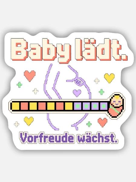 Baby Loading Schwangerschaft werdende Mama - Sticker Größe S (10 x 10 cm) - Mattweiß