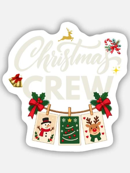 Weihnachts-Crew - Sticker Größe S (10 x 10 cm) - Mattweiß