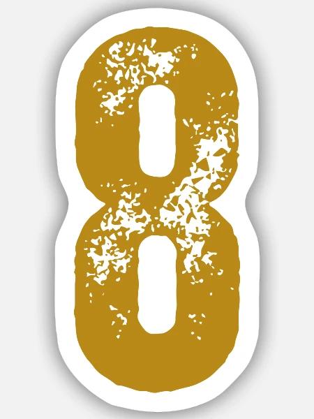 8 - Sticker Größe S (10 x 10 cm) - Mattweiß