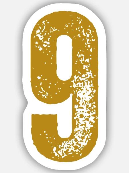 9 - Sticker Größe S (10 x 10 cm) - Mattweiß