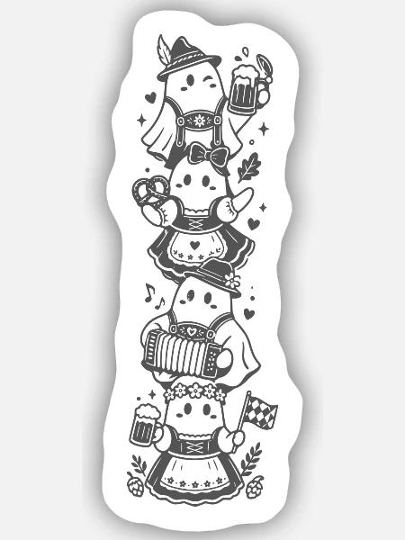 Bayerische Geister - Sticker Größe S (10 x 10 cm) - Mattweiß