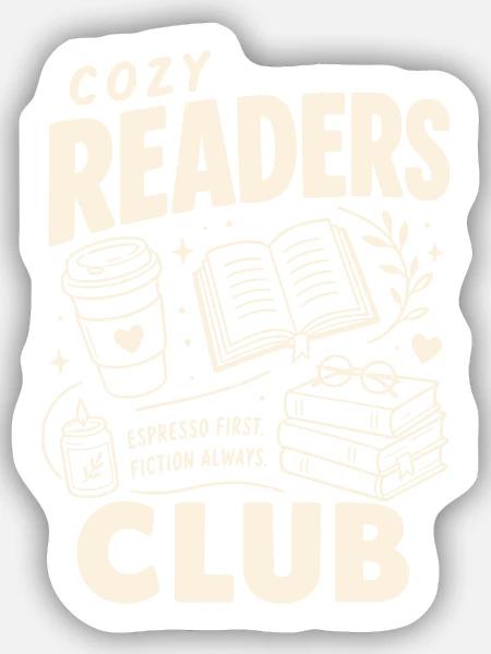 Cozy Readers Club - Sticker Größe S (10 x 10 cm) - Mattweiß
