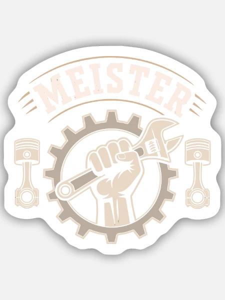 KFZ Meister Prüfung bestanden - Sticker Größe S (10 x 10 cm) - Mattweiß