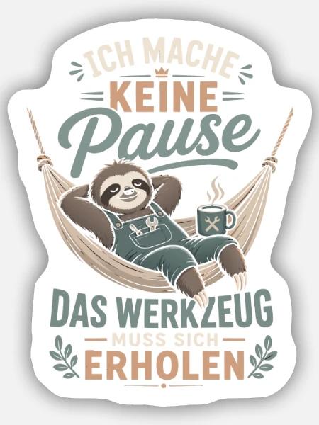 Keine Pause Werkzeug erholt sich - Sticker Größe S (10 x 10 cm) - Mattweiß