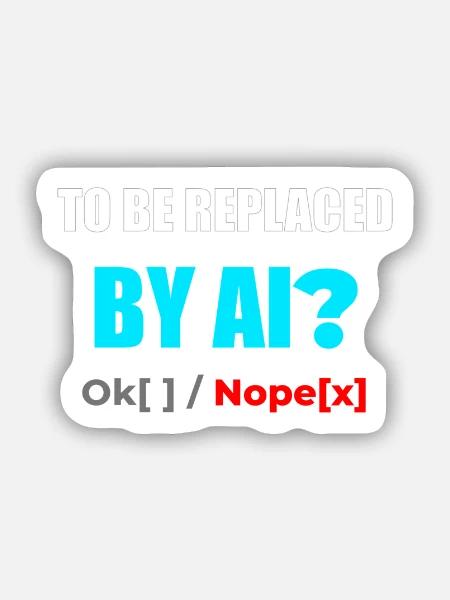 KI-Ersatz? Nopex1 Meme-Tee - Sticker Größe S (10 x 10 cm) - Mattweiß