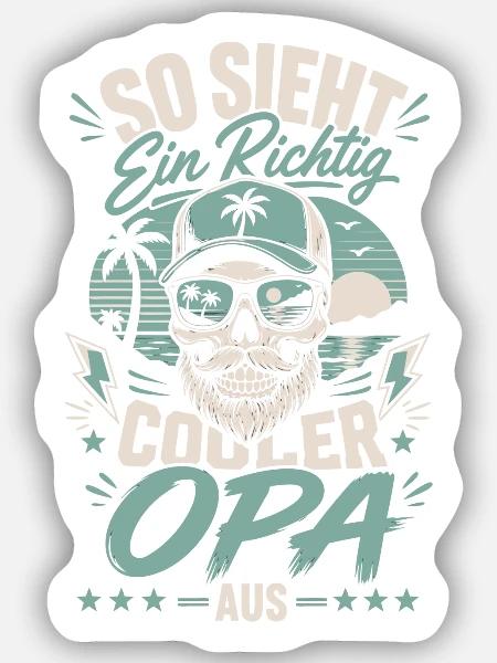 So sieht ein cooler Opa aus - Sticker Größe S (10 x 10 cm) - Mattweiß