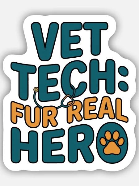 Fur Real Hero – Hunderettungsabzeichen - Sticker Größe S (10 x 10 cm) - Mattweiß